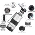 thumbnail image 4 of 1.5L Sport Water Bottle with Motivational Time Marker, BPA Free, Leakproof & Reusable (Black), 4 of 5