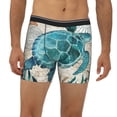 thumbnail image 2 of Picia Watercolor Sea Turtle Pattern Men's Athletic Long Leg Briefs , Performance Stretch Underwear，Moisture-Wicking, 2 of 7