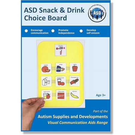 Snack Choice Board Nonverbal Communication – Visual Schedule for Kids -16 x Autism Communication Cards – Special Education Classroom Must Haves