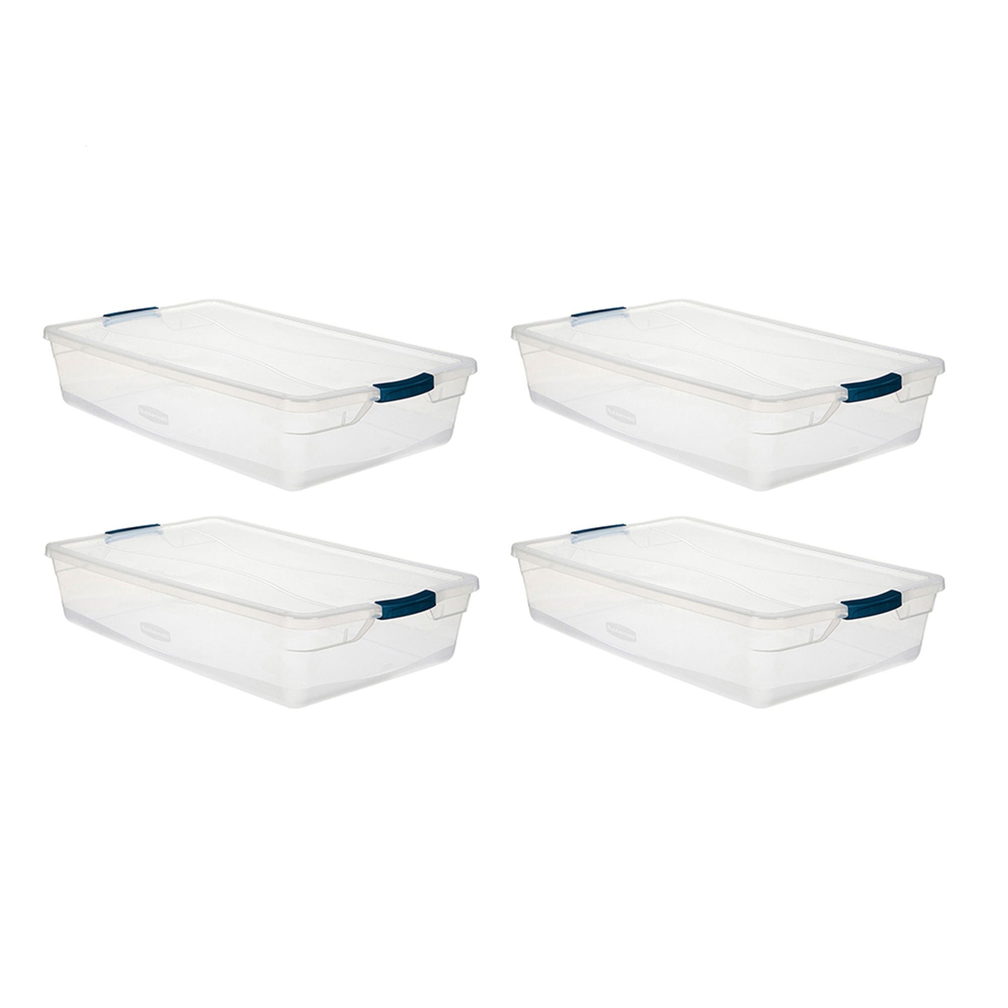 Sterilite 19608006 41 Quart Under Bed Latch Tote Storage Box Containers 6 Pack 