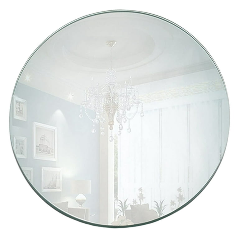 Walbest 7.9 Inch Round Mirror Candle Plate, DIY Acrylic Party Mirror Tray -  Rounded Edge - Round Mirror Base for Table Centerpieces, Wall Dcor, Crafts