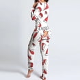 thumbnail image 4 of Mono sexy con recorte de Navidad para mujer, pijama funcional con solapa y botones para adultos, mono de salón con diseño de botones para Club, 4 of 4