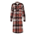 thumbnail image 6 of SYMOID Womens Orange Plaid Shacket - Oversized Relaxed Fit Long Sleeve, Lightweight for Spring Fall, Sizes S-XXL,Size L, 6 of 6