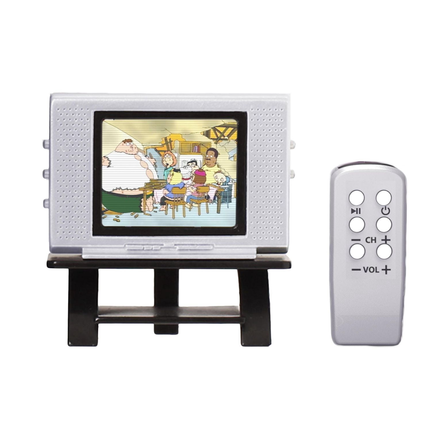 Tiny TV Classics - Family Guy Edition- Newest Collectible from Basic Fun - Watch top Family Guy scenes on a real-working Tiny TV (with working remote)!