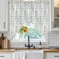 thumbnail image 6 of Green Grey Botanical Swag Valances for Windows, Kitchen Window Curtains Over Sink, Spring Floral Summer Farmhouse Window Treatment Curtains for Living Room/Bedroom Curtains 2 Panel Sets 36"x45", 6 of 8