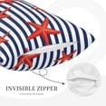 thumbnail image 5 of Balery Starfish Navy Blue Stripe Pillow Covers,Bed Pilowcases,Reversible Plush Throw Pillow Covers End Pillow Encasement,Pillow Case - 20"X30", 5 of 9