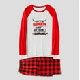 thumbnail image 3 of Family Matching Christmas Pajamas Red Plaid with On the Naughty List and I Regret Nothing Design, Sizes NB to 6XL with Pet Outfit, 3 of 7