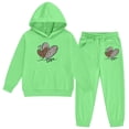thumbnail image 4 of LRen Toddler Girl Sweatsuit Set Valentines Bowknot Print Crewneck Long Sleeve Valentines Hoodie Sweatshirts and Sweatpants Fashion Children Valentine's Day Clothes, 4 of 6