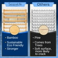 thumbnail image 6 of NutriChef Bamboo Stackable Wine Rack, 12-Tier 108 Bottle Capacity Free Standing Floor, No Tools Assembly, Modular Storage Display Shelf for Kitchen and Cellar 33.5" x 10" x 62.75", 6 of 8