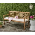 thumbnail image 3 of Safavieh Bradbury Outdoor Modern 3 Seat Garden Bench with Cushion, 3 of 8