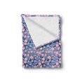 thumbnail image 2 of Cherry Blossom Soft Flannel Fleece Blanket, Art Deco Fish Scale Pattern Cherry Flowers and Climbing Bean Plant, Cozy Plush for Indoor and Outdoor Use, 50" x 60", Pink and Violet Blue, by Ambesonne, 2 of 6