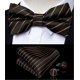thumbnail image 5 of Tirantes de cuero auténtico con 6 clips para hombre, tirantes elásticos de seda para fiesta de boda de lujo, conjunto de pajarita, correa para pantalones, 5 of 5