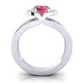 thumbnail image 4 of 2.35 T.C.W Wonderful Oval Cut Red Ruby & Pink Sapphire Gemstone Wedding Ring for Ladies Solid 18K White Gold Size 9 by Diamond-Capitals, 4 of 8