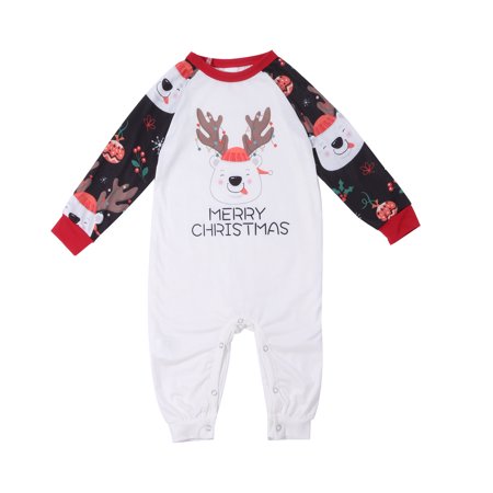 

AnuirheiH Xmas Pjs Set Toddler Baby Boys Girls Christmas Cute Lattice Elk Print Romper Family Parent-child Pjs Wear Baby 4-6$ off 2nd