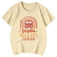 thumbnail image 4 of RTKFRFLM Young Wild and Three Girls T-Shirt 3rd Birthday Graphic Short Sleeve Round Neck Tee Top for Ages 3-13 Kids Summer Celebration Cotton Shirt Cute Third Birthday Party Outfits, 4 of 4