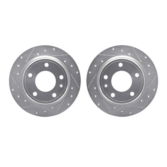 Dynamic Friction Company Rear Brake Rotors-Drilled and Slotted-Silver 7002-31111