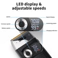 thumbnail image 5 of Maquinilla de afeitar eléctrica DSP® para hombre, afeitadora de barba 2 en 1, doble cabezal de láminas, recargable, recortadora de precisión, 3 velocidades y pantalla digital LED (negra)., 5 of 5