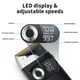 thumbnail image 5 of Maquinilla de afeitar eléctrica DSP® para hombre, afeitadora de barba 2 en 1, doble cabezal de láminas, recargable, recortadora de precisión, 3 velocidades y pantalla digital LED (negra)., 5 of 5