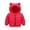 06Red, variant on Hicidod Todder Puffer Jackets Cute Bear Ears Warm Down Coats Lightweight Fashion Solid Colar Padded Puffy Winter Infant Jacket