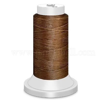 Flat Waxed Polyester Cord for Leather Sewing Stitching Saddle Brown 0.8mm about 54.68 yards(50m)/roll