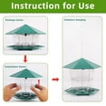 thumbnail image 4 of Small Bird Feeders,Bird Feeders for Outdoors,Hanging Bird Feeder,Bird Feeders for Outdoors Hanging,Plastic,Perfect Latch,Retractable,3LBs Capacity(Green,1 Pack), 4 of 5