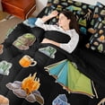 thumbnail image 3 of Erosebridal Kids Teens Jungle Adventure Bedding Comforter Set 7 Pieces,Boys Girls Woodland Camping Theme Full Bedding Set,Black Reversible, 3 of 6
