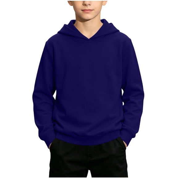 Atogsazn Toddler Baby Boys Hooded Sweatshirt Kids Casual Long Sleeve Pullover Hoodies Sweater Loose Fit Tops Clothes Dark Blue 9-10 Years Fashion