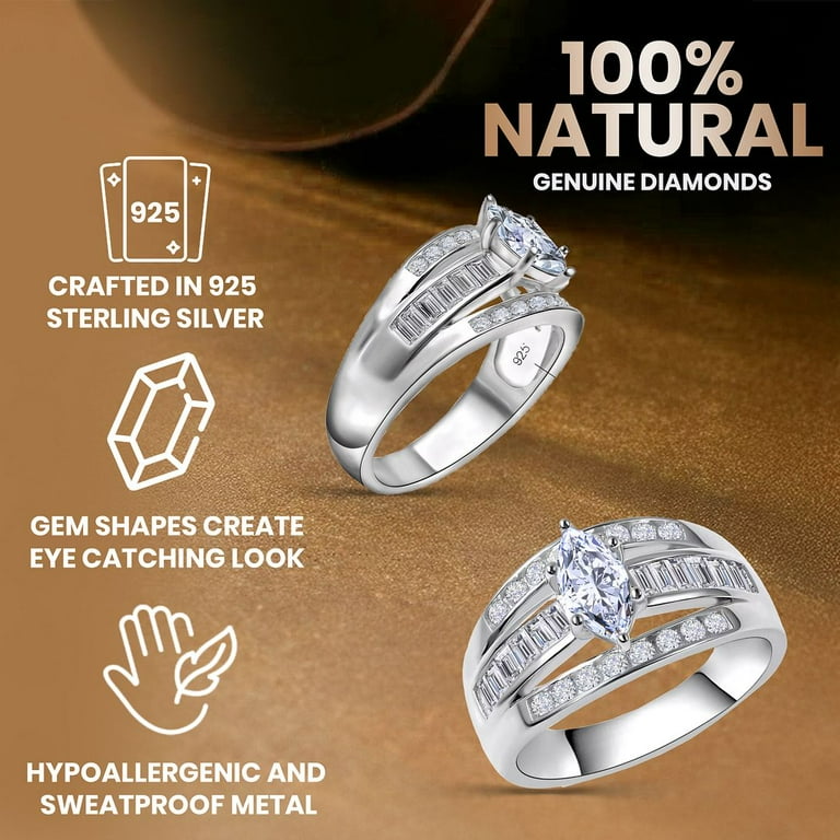 Engagement Ring Rhodium Plated Wedding Band SHOP LC 925 Sterling