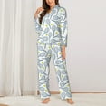 thumbnail image 2 of Lsque Tennis Rackets And Balls Pattern Long Sleeve Pajama Set for Women - Soft 2-Piece Sleepwear and Loungewear Set with Pockets, Comfy Nightwear-Medium, 2 of 7
