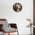 thumbnail image 3 of Non-Ticking Silent Wall Clocks Battery Operated Personalized Decor Clock for Living Room,Bedroom-Golden Retriever Dog With Colorful Flower Wreath On Head(12inch), 3 of 4