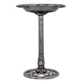 thumbnail image 3 of Alpine Corporation Gray Pedestal Birdbath w/ Scrollwork Base and Ground Stakes, 3 of 13