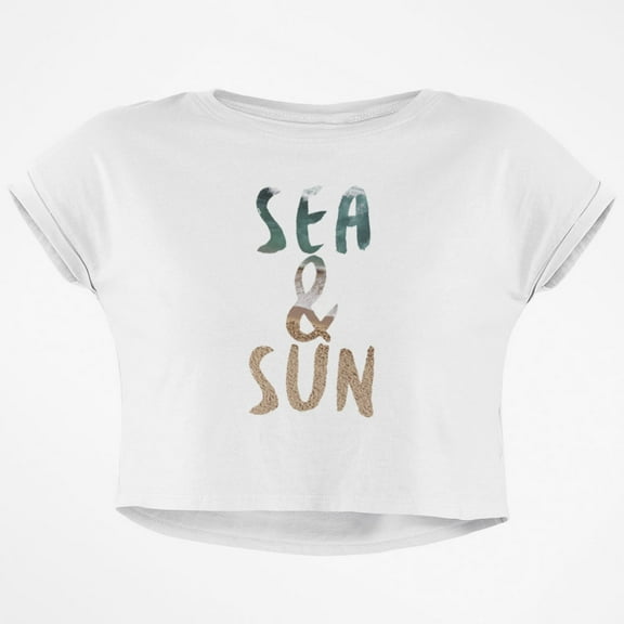 Sea and Sun Summer Beach Junior Boxy Crop Top T Shirt