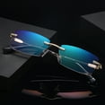 thumbnail image 3 of 3 Pack Rimless Mens Tinted Reading Glasses Blue Light Blocking Rectangle Readers, 3 of 5