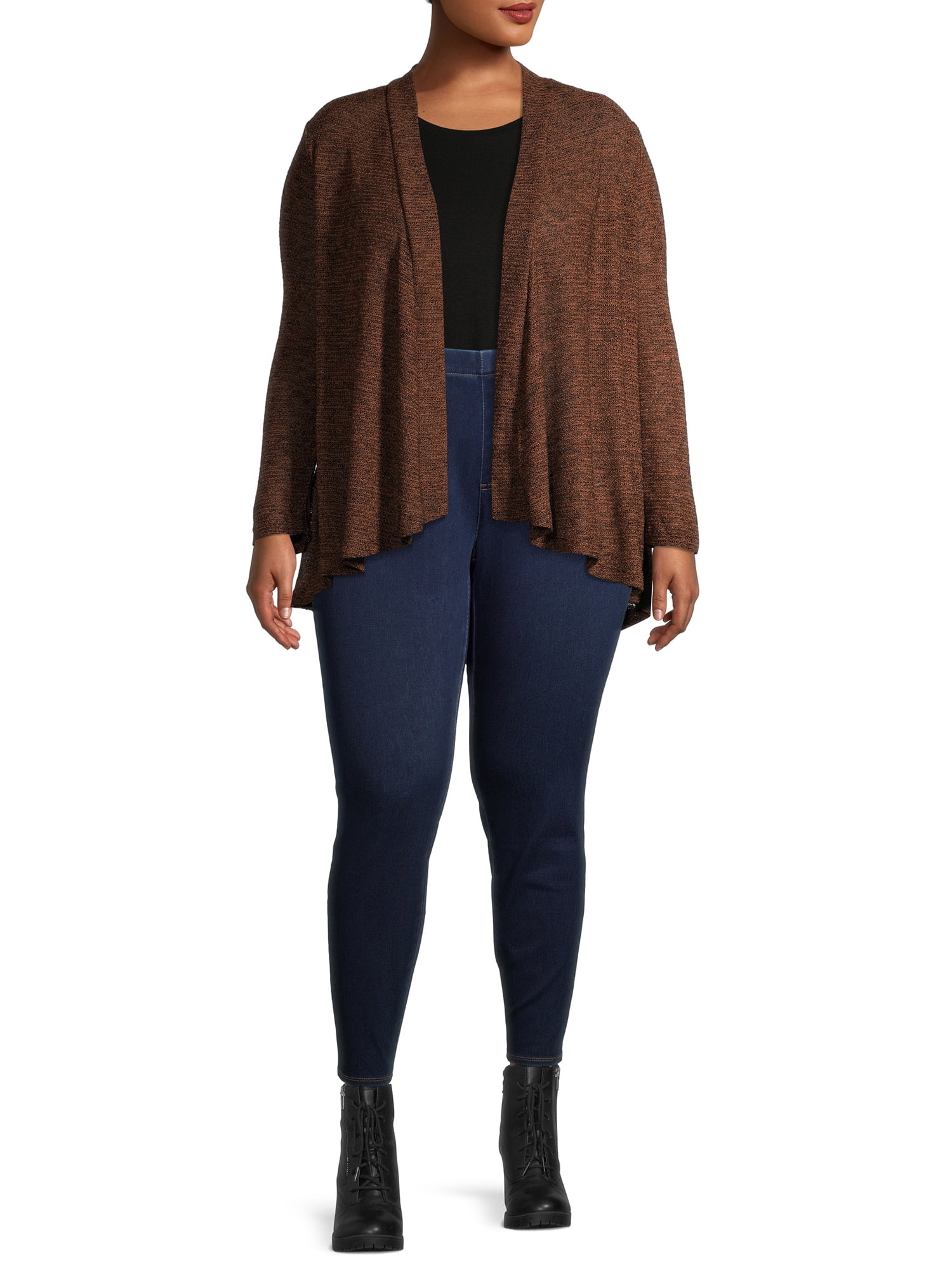 Ella Samani Women's Plus Size Textured Open-Front Cardigan