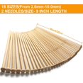 thumbnail image 4 of SURJDE 36PCS Bamboo Knitting Needles Set, Single Pointed Carbonized Knitting Needles, 18 Sizes from 2.0mm-10.0mm, 9 Inches Length for Handmade Creative DIY, 4 of 7
