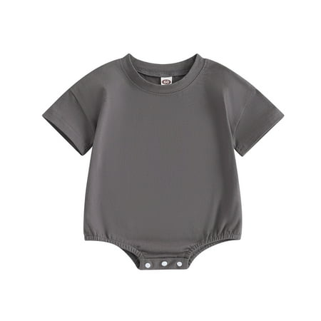 

Bagilaanoe Newborn Baby Girl Boy Rompers Short Sleeve Bodysuits 3M 6M 12M 18M Infant Casual One Piece Short Jumpsuit