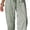 Grey Green Stripe, variant on Wrongduck Women's Wide Leg Barrel Capri Trousers, Faux Linen Striped Casual Pants with Drawstring Waist and Pockets for Resort Vacation Wear