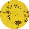 thumbnail image 1 of Ahgly Company Indoor Round Abstract Yellow Modern Area Rugs, 4' Round, 1 of 4