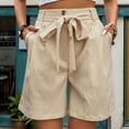 thumbnail image 2 of AherBiu Business Casual Shorts for Women Belted High Waisted Office Ladies Work Shorts with Pockets, 2 of 7