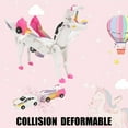 thumbnail image 3 of Unicorn Transforming Car，Transformation Toy with Collision Transforming Car for Unicorn Toys for Girls Ages 4-6 Party Gift for Birthday, Christmas Dazzle Pink, 3 of 6