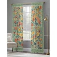 thumbnail image 4 of Boho Green Flowers Sheer Curtains 84 Inch Length 2 Panels Set Window Treatments, Spring Abstract Watercolor Floral Leaf Rod Pocket Semi Curtains for Living Room/Bedroom/Kitchen Décor, 104"W x 84"L, 4 of 7