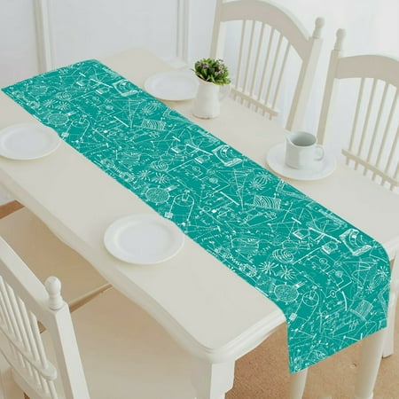 

ECZJNT pattern physics drawings doodle style table runner table cloth tea table cloth 14x72 Inch