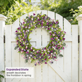 thumbnail image 4 of AcerichFad Spring Wreath Decor, 22 Inch Artificial Violet Lavender Wreaths for Front Door Porch Indoor Outdoor Home Spring Summer Decoration, 4 of 8