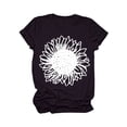 thumbnail image 4 of Bovemsi Women's Sunflowers Short Sleeve T Shirts Vintage Cute Graphic Crew Neck Summer Casual Tops, Black Women's Summer Short Sleeve T-Shirts, S, 4 of 4