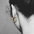 thumbnail image 2 of SUSHANG Round Metal Earrings Fashion Chunky Knot Thick Earrings Fashion Gold Plated Knot Hoop Earrings, 2 of 4