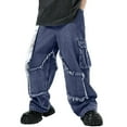 thumbnail image 5 of HXWCHs Boys Distressed Denim Jeans Loose Fit Straight Leg Casual Pants with Hem Comfortable Kids Trousers for Everyday Wear Blue 5-6 Years, 5 of 5