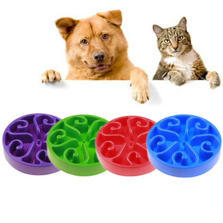 Dog Cat Pet Slow Feeder Water Bowl Feed Dish Puppy Hot 1 Pcs Bowl (Best Cat Bowl Material)