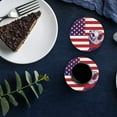thumbnail image 6 of FMSHPON Independence Day American Flag Bear Set of 4 Round Coaster for Drinks, Absorbent Ceramic Stone Coasters Cup Mat with Cork Base for Home Kitchen Room Coffee Table Bar Decor, 6 of 6