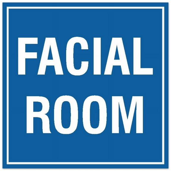 Signs ByLITA Square Facial Room Sign - Easy Installation | Durable Material (Blue) - Large