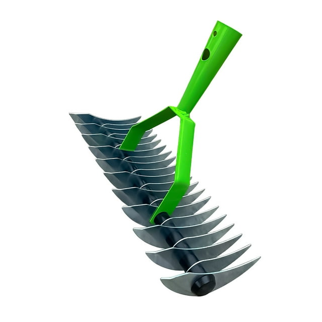 Portable Galvanized Steel Scarifier - Garden Rake, Lawn Aerator and Moss Eliminator - Rodless